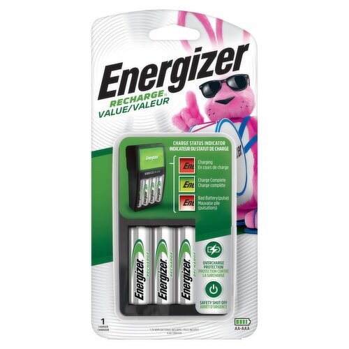 Energizer Recharge Value Charger for NiMH Rechargeable AA and AAA Batteries