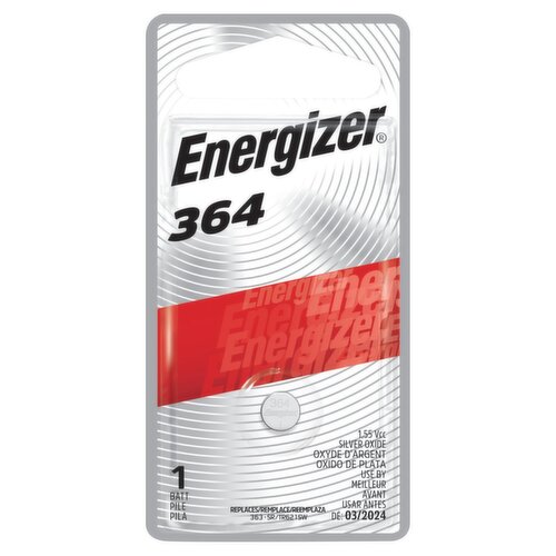 Energizer 364 Silver Oxide Button Battery, 1 Pack