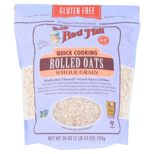 Bob's Red Mill Gluten Free Quick Cooking Rolled Oats, 28 oz