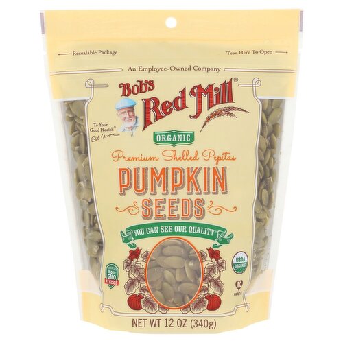 Bob's Red Mill Organic Premium Shelled Pepitas Pumpkin Seeds, 12 oz