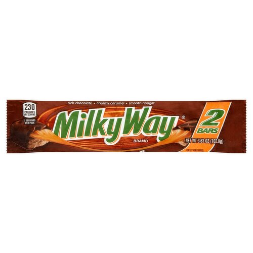 Milky Way Chocolate Bars, 2 count, 3.63 oz