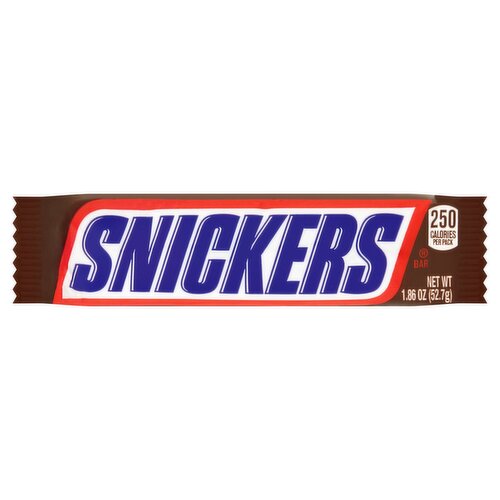 Snickers Peanuts, Caramel, Nougat Milk Chocolate Bar, 1.86 oz