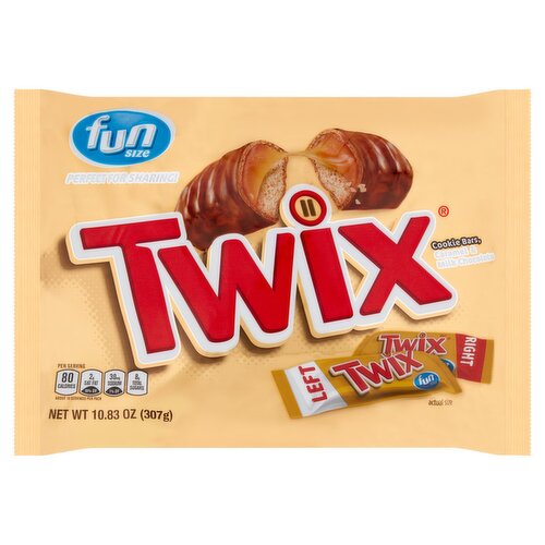 Twix Caramel & Milk Chocolate Cookie Bars Fun Size, 10.83 oz