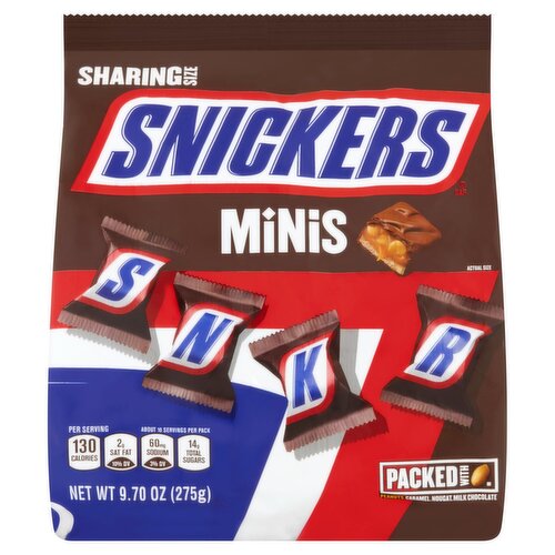 Snickers Minis Peanuts, Caramel, Nougat, Milk Chocolate Sharing Size, 9.70 oz