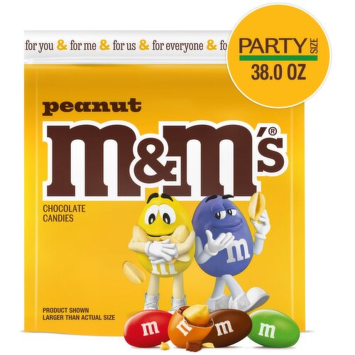 M&M'S Peanut Chocolate Candies Party Size, 38.0 oz