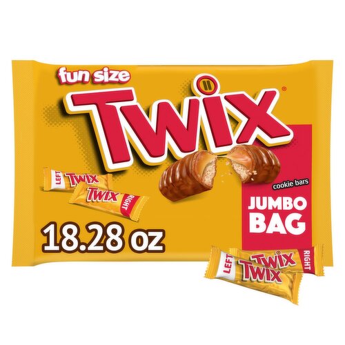 Twix Caramel & Milk Chocolate Cookie Bars Fun Size Jumbo Pack, 18.28 oz