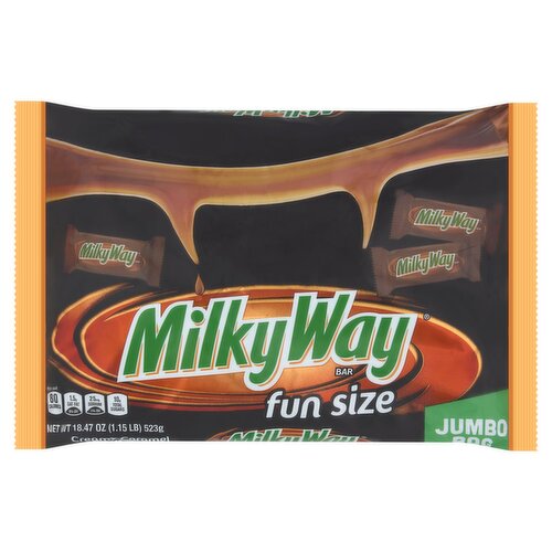 Milky Way Creamy Caramel Smooth Nougat Bar Fun Size Jumbo Bag, 18.47 oz