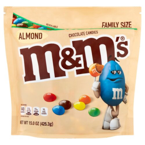 M&M'S Almond Chocolate Candies Family Size, 15.0 oz