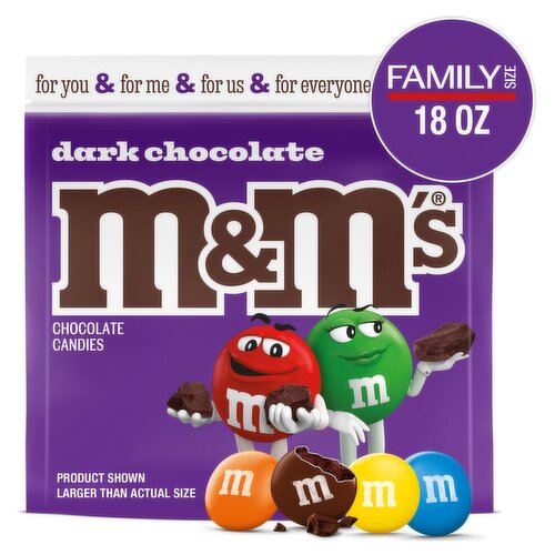 M&M's Dark Chocolate Candies Family Size, 18 oz