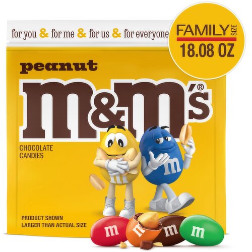 M&M's Peanut Chocolate Candies Family Size, 18.08 oz