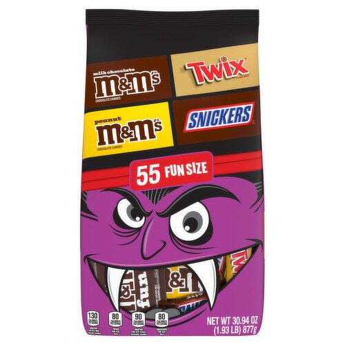 Mars Variety Bag M&M's, Twix and Snickers Candies Fun Size, 55 count, 30.94 oz