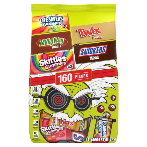 Mars Variety Bag Life Savers, Milky Way, Skittles, Twix and Snickers Candies, 160 count, 4.15 lb