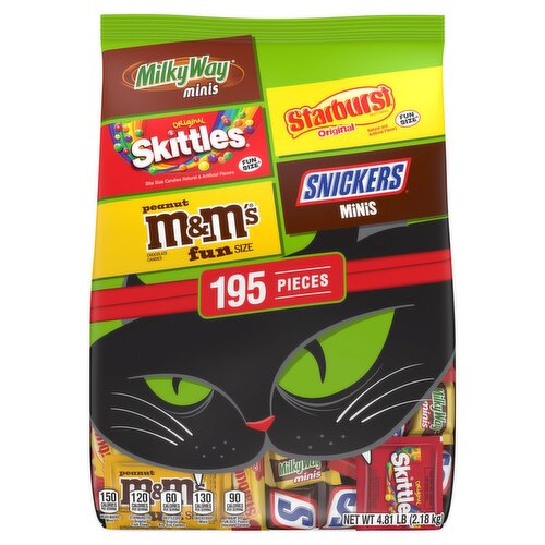 Mars Variety Bag Milky Way, Skittles, Starburst, M&M's and Snickers Candies, 195 count, 4.81 lb
