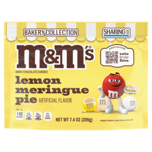 M&M's Bakery Collection Lemon Meringue Pie White Chocolate Candies Sharing Size, 7.4 oz