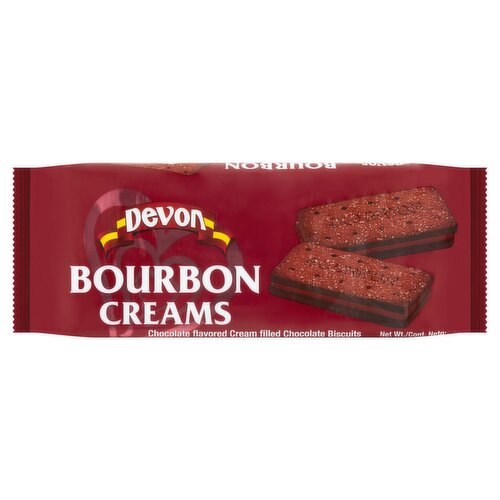 Devon Bourbon Creams Chocolate Flavored Cream Filled Biscuits, 4.9 oz