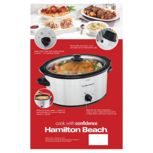 Hamilton Beach 5 Quart Capacity Slow Cooker