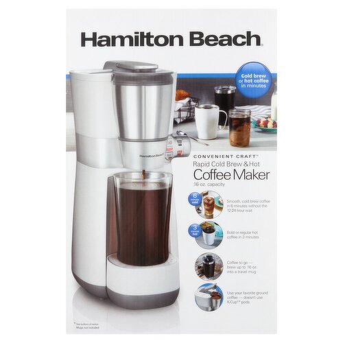 Hamilton Beach Convenient Craft Rapid Cold Brew & Hot 16 oz. Capacity Coffee Maker