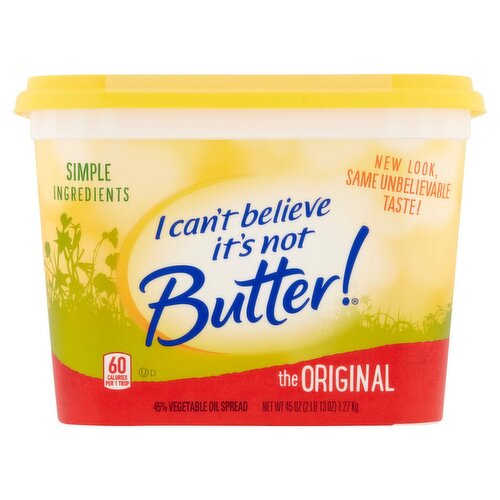 I Can't Believe It's Not Butter! Creamy! Original 45% Oils Buttery Spread, 45 oz