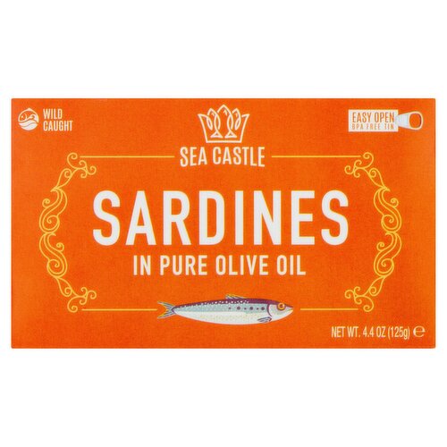 Sea Castle Sardines in Pure Olive Oil, 4.4 oz