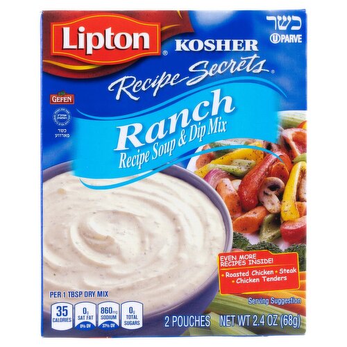 Lipton Recipe Secrets Kosher Ranch Recipe Soup & Dip Mix, 2 count, 2.4 oz