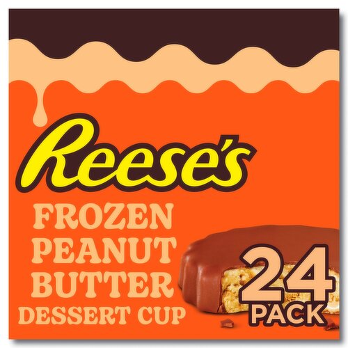 Reese's Frozen Peanut Butter Dessert Cup Dairy Dessert Bar, 3.3 fl oz, 24 count
