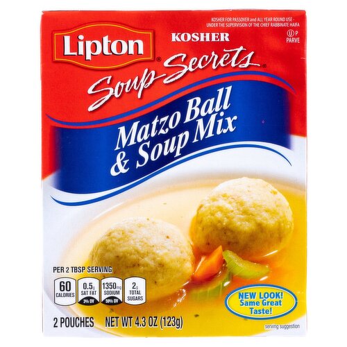 Lipton Soup Secrets Kosher Matzo Ball & Soup Mix, 2 count, 4.3 oz