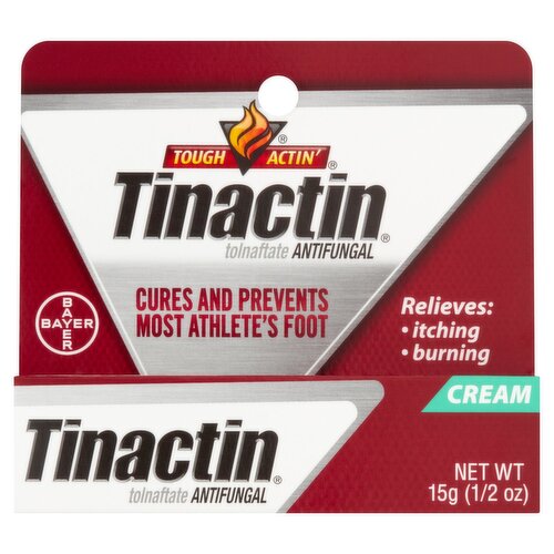 Tinactin Tough Actin' Tolnaftate Antifungal Cream, 1/2 oz