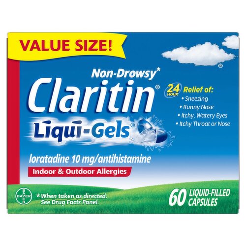 Claritin Liqui-Gels 24 Hour Non-Drowsy Liquid-Filled Capsules Value Size!, 60 count