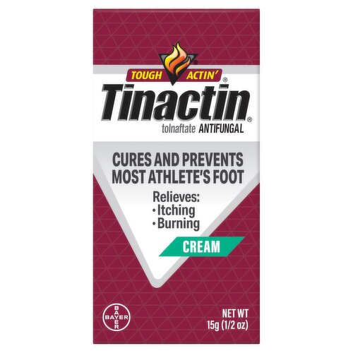 Tinactin Tough Actin' Tolnaftate Antifungal Cream, 1/2 oz