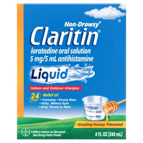 Claritin Non-Drowsy Cooling Honey Flavored Liquid, 8 fl oz