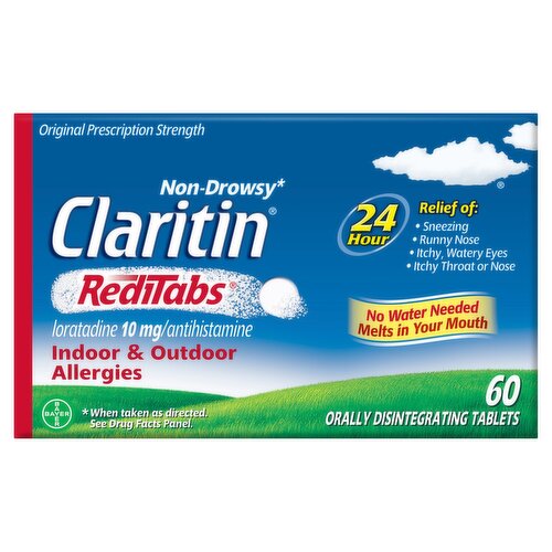 Claritin RediTabs Indoor & Outdoor Allergies Orally Disintegrating Tablets, 10mg, 60 count