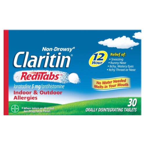 Claritin RediTabs Indoor & Outdoor Allergies Orally Disintegrating Tablets, 5 mg, 30 count