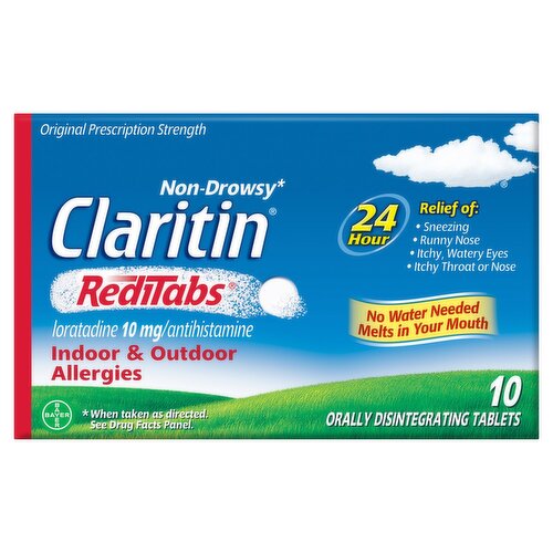 Claritin RediTabs Indoor & Outdoor Allergies Orally Disintegrating Tablets, 10 mg, 10 count