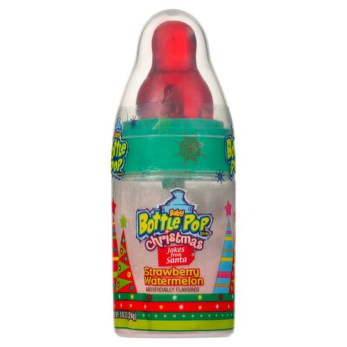 Baby Bottle Pop Strawberry Watermelon Christmas Candy, Ages 4+, 0.85 oz