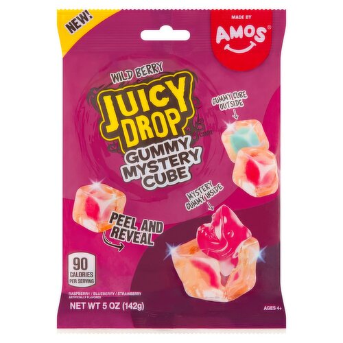 Wild Berry Juicy Drop Raspberry / Blueberry / Strawberry Mystery Cube Gummy, Ages 4+, 5 oz