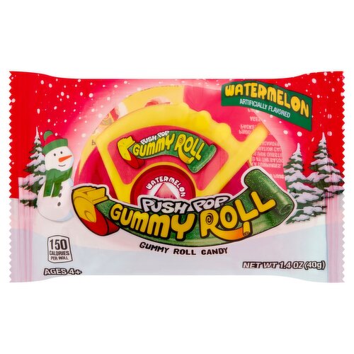 Push Pop Watermelon Gummy Roll Candy, Ages 4+, 1.4 oz