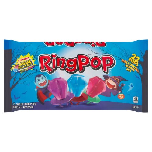 Ring Pop Halloween Pops Variety Bag, 0.35 oz, 22 count