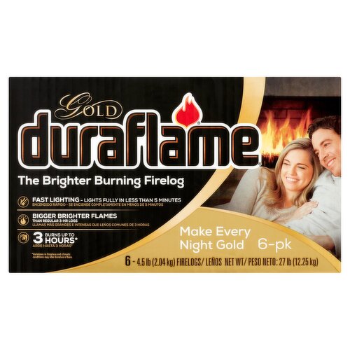 Duraflame Gold Firelogs, 4.5 lb, 6 count