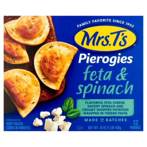 Mrs. T's Feta & Spinach Pierogies, 12 count, 16 oz