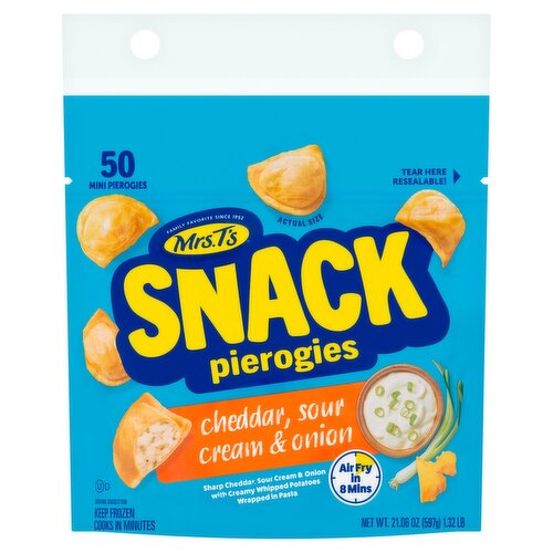 Mrs.T's Cheddar, Sour Cream & Onion Snack Pierogies, 50 count, 21.06 oz