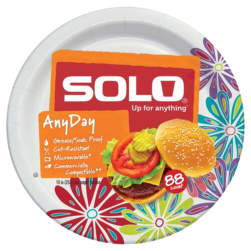 Solo Up for Anything Any Day 10 in Paper Plates, 88 count