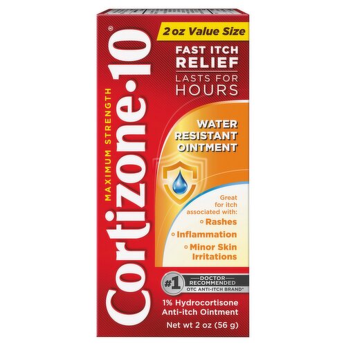 Cortizone-10 Maximum Strength Water Resistant Anti-Itch Ointment Value Size, 2 oz