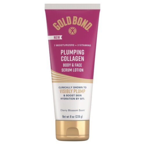 Gold Bond Cherry Blossom Scent Plumping Collagen Body & Face Serum Lotion, 8 oz.