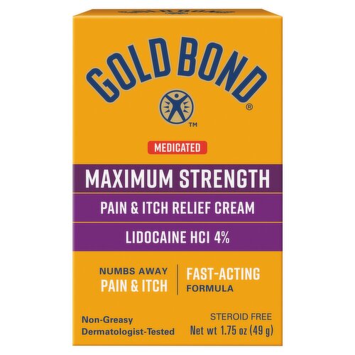 Gold Bond Medicated Maximum Strength Pain & Itch Relief Cream, 1.75 oz