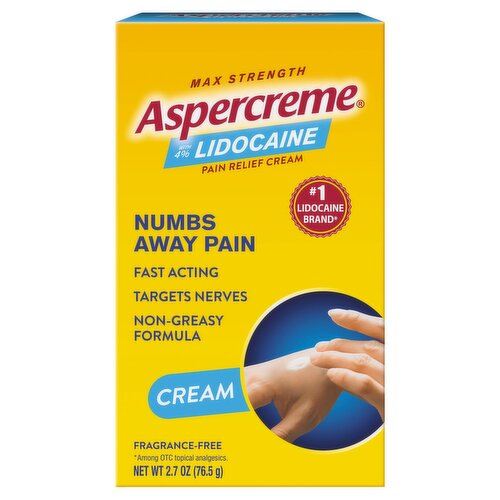 Aspercreme Max Strength Lidocaine Pain Relief Cream, 2.7 oz