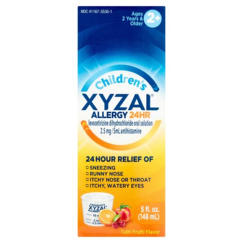 Xyzal Children's Allergy 24hr Bubble Gum Flavor Liquid, Ages 2 Years & Older, 5 fl oz