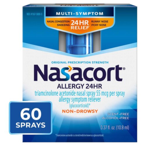 Nasacort Multi-Symptom Allergy 24Hr Relief Non-Drowsy Nasal Spray, 55 mcg, 0.37 fl oz
