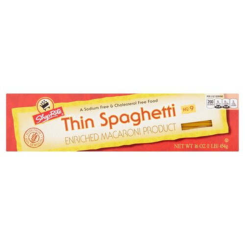 ShopRite Thin Spaghetti No. 9 Pasta, 16 oz