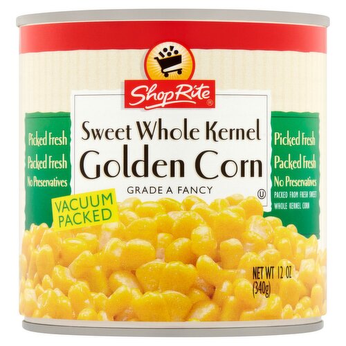 ShopRite Sweet Whole Kernel Golden Corn, 12 oz