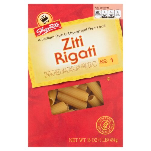 ShopRite Ziti Rigati No. 1 Pasta, 16 oz